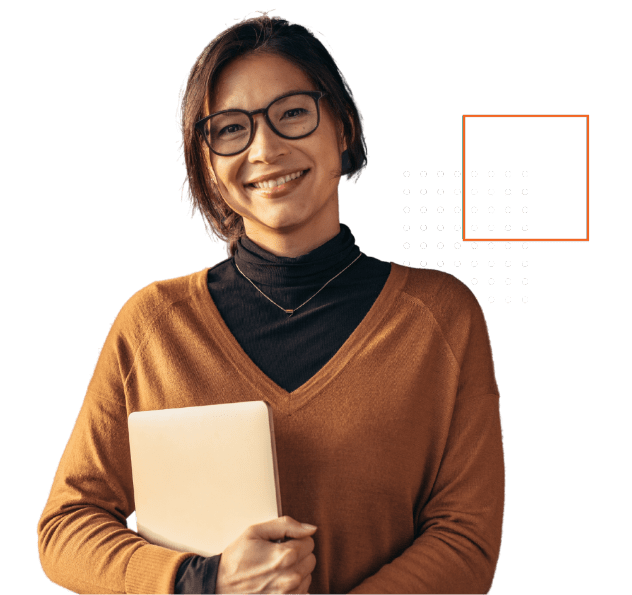 Woman holding a document